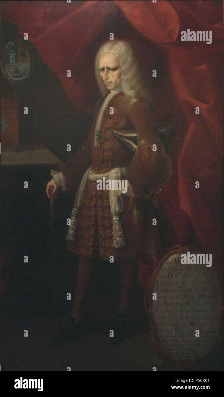 "Pedro Sánchez de Tagle, 2 Marquis von Altamira", 1730, Öl auf Leinwand. Autor: MARTINEZ, FRANCISCO ATRIBUIDO. Lage: MUSEO NACIONAL DE HISTORIA/CASTILLO DE CHAPULTEPEC, Mexiko-stadt, CIUDAD DE MEXICO. Stockfoto