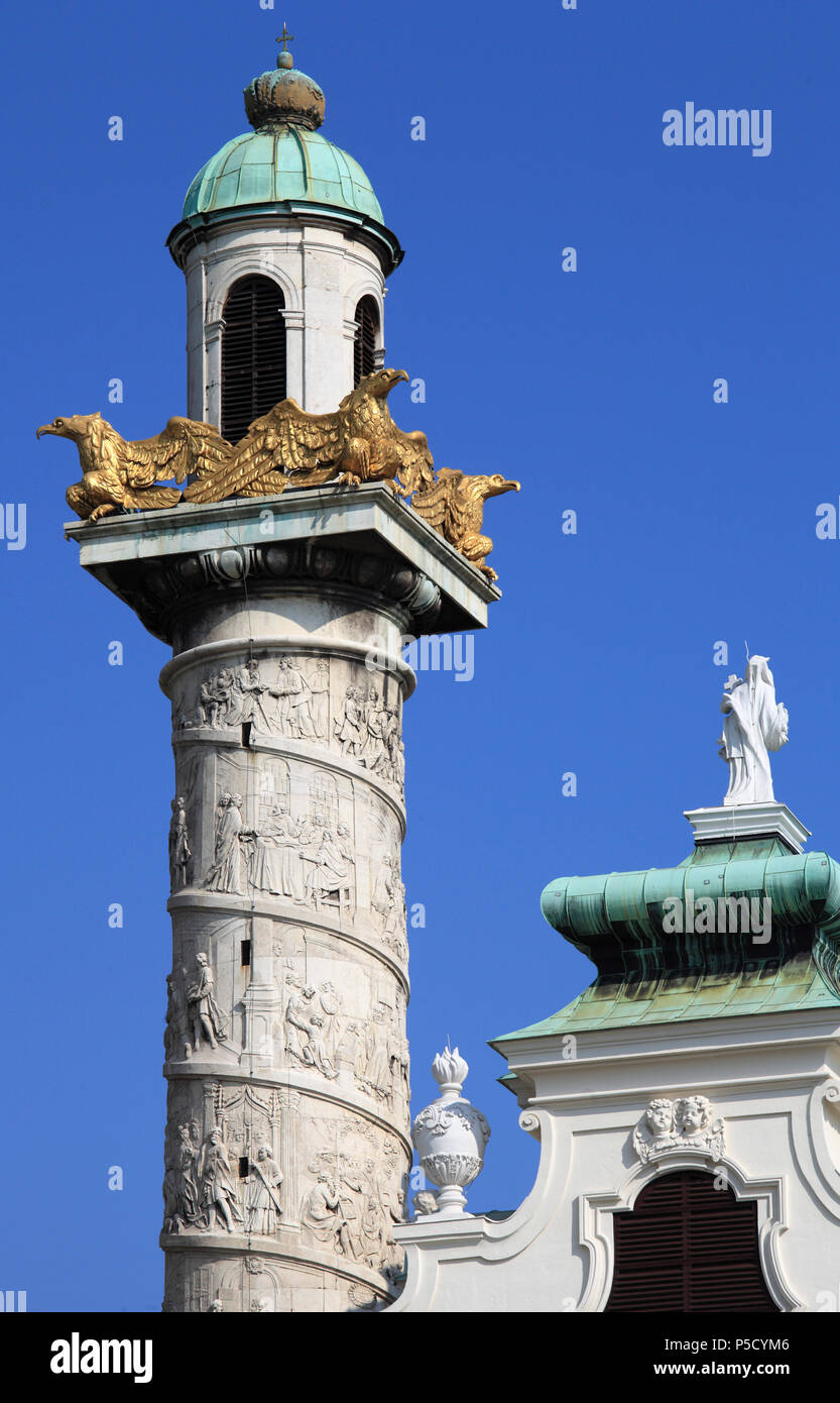 Österreich, Wien, St Charles Kirche, Karlskirche, Turm, detail, Stockfoto