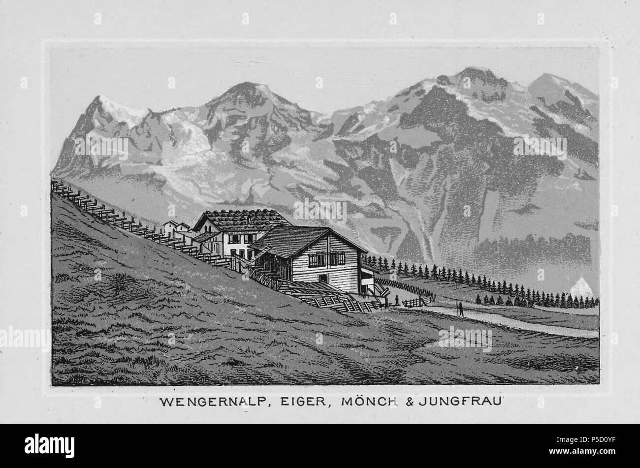 N/A. English: Buch: 'Album vom Berner Oberland", Wengernalp, Eiger, Mönch und Jungfrau Français: Livre: 'Souvenir de l'Oberland Berner', Wengernalp, Eiger, Mönch und Jungfrau. ca. 1890. Unbekannt 320 CH-NB-Souvenir de l'Oberland Berner - nbdig -18205 - Seite 006 Stockfoto