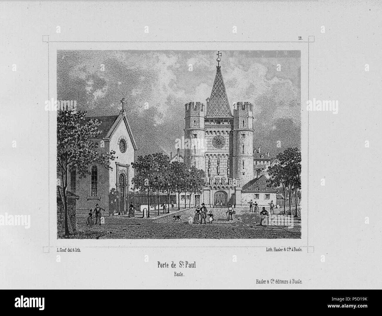 319 CH-NB-Orte publiques &Amp; édifices remarquables de la Ville de Basel - nbdig -18547 - Seite 025 Stockfoto