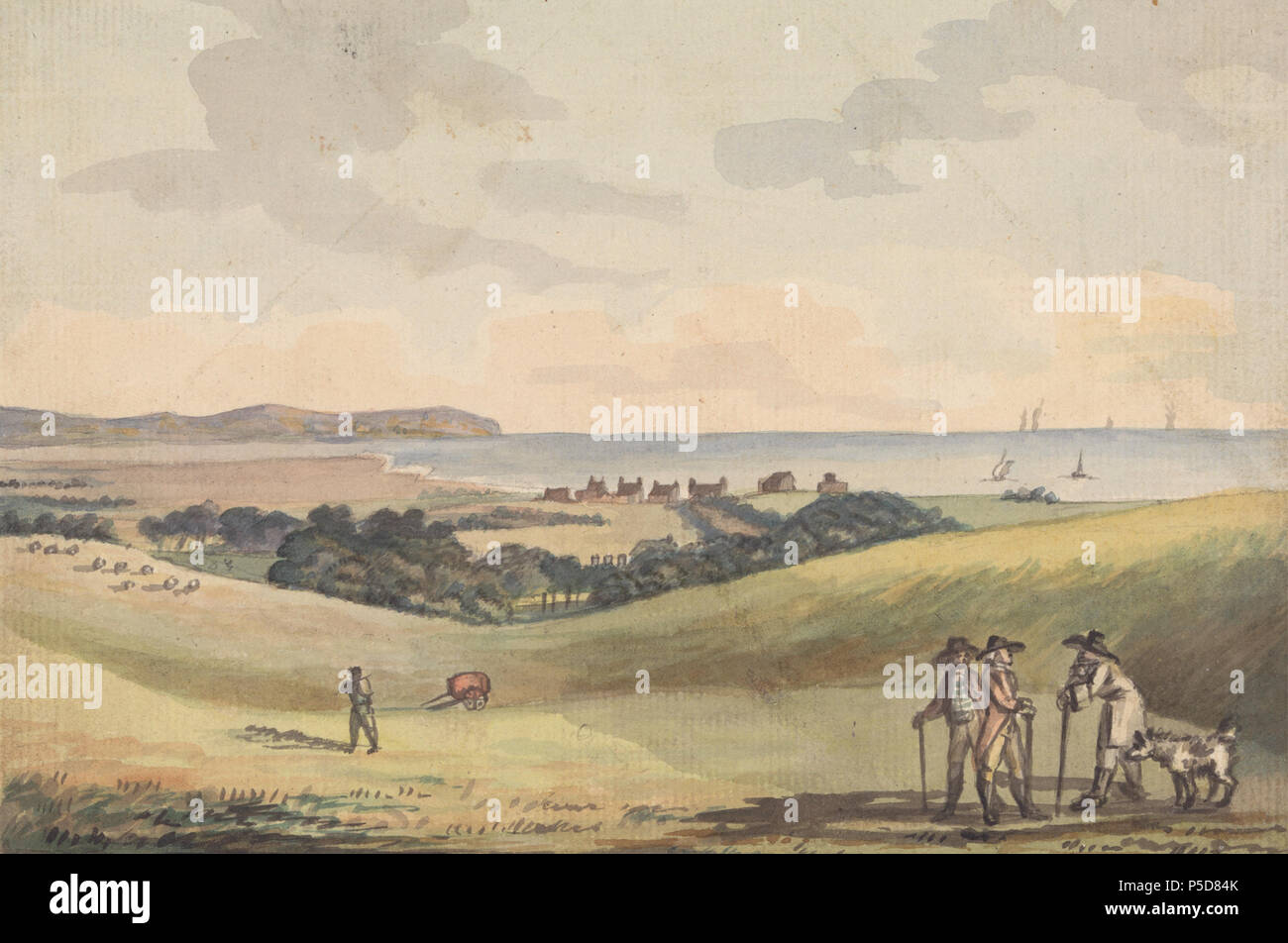 N/A. Deutsch: "eastbourne von Herrn G.: Cavendish Sitz im Park", des britischen Künstlers John Nixon, Stift, graue Tinte und Aquarell. Vom 1787. 5 5/16 in. x 7 1/2 in. (13,5 cm x 19,1 cm). Mit freundlicher Genehmigung des Paul Mellon Collection, Yale Center für britische Kunst, Yale University, New Haven, Connecticut. 29 Juni 2012, 14:12:12. John Nixon (Ca. 1760-1818) 491 Eastbourne von Herrn G.'s Cavendish Sitz im Park von John Nixon Stockfoto