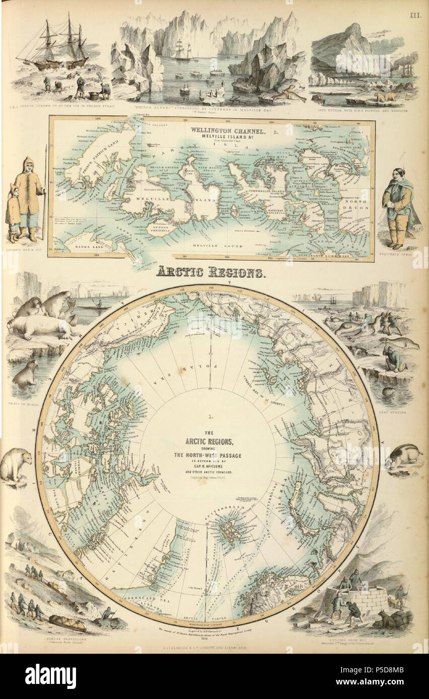 N/A. Deutsch: Karte der arktischen Regionen, durch A. Fullarton & Co., London und Edinburgh veröffentlicht. 1872. Archibald Fullarton 119 Archibald Fullarton, 03. Stockfoto
