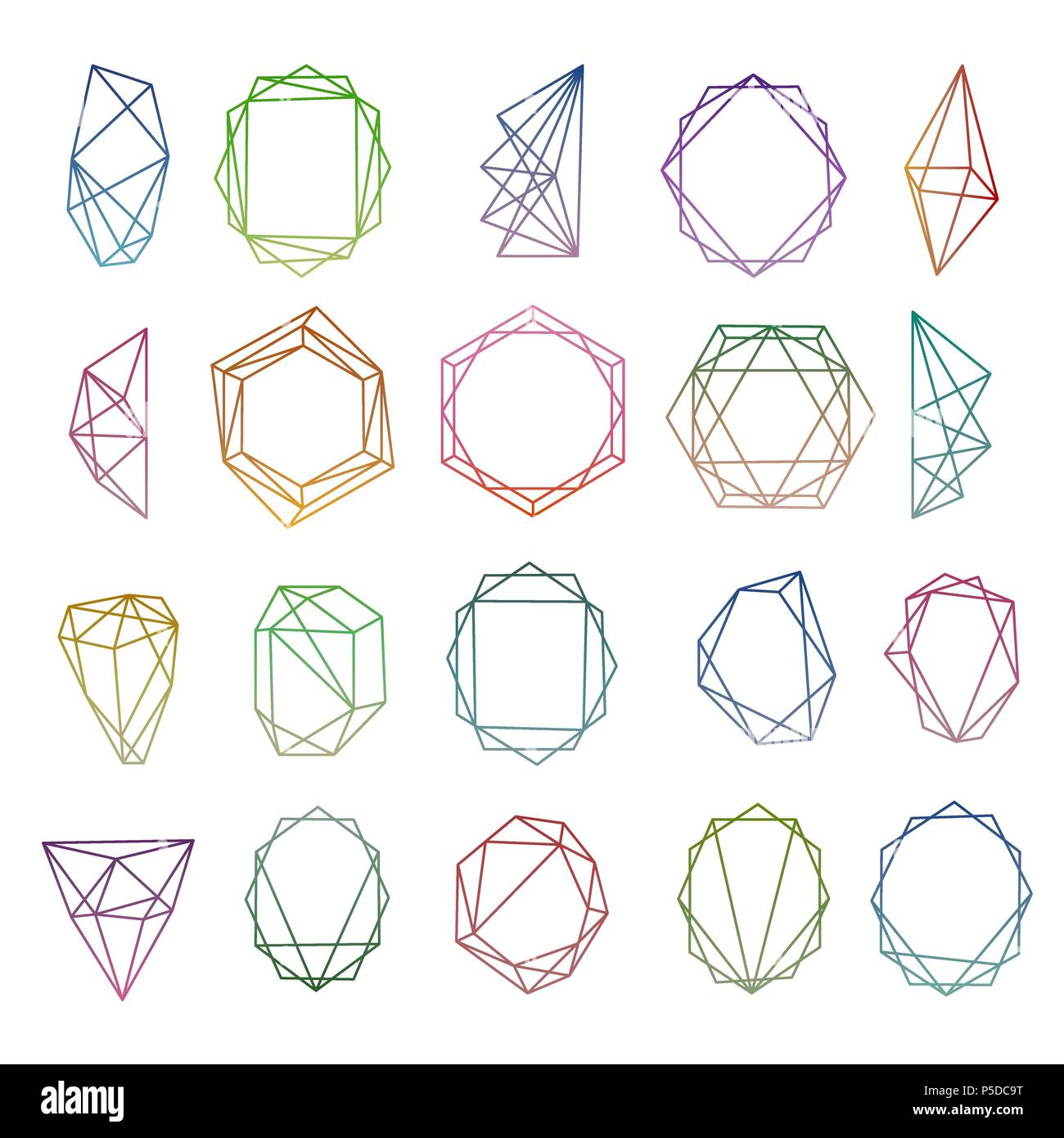 Crystal frames. Moderne polygonalen geometrische Diamond Frame Vorlagen für Jubiläum und Einladungskarten Vector Illustration Stock Vektor