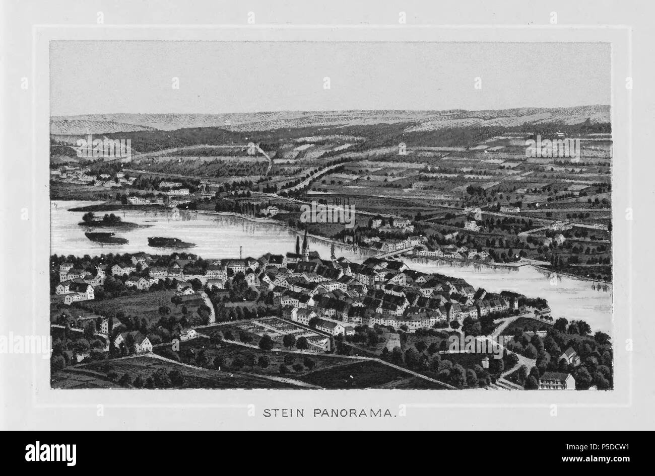 N/A. "Bodensee und Rhein", Stein Panorama. ca. 1885. Künzli, Carl 317 CH-NB-Bodensee und Rhein -19059 - Seite 021 Stockfoto