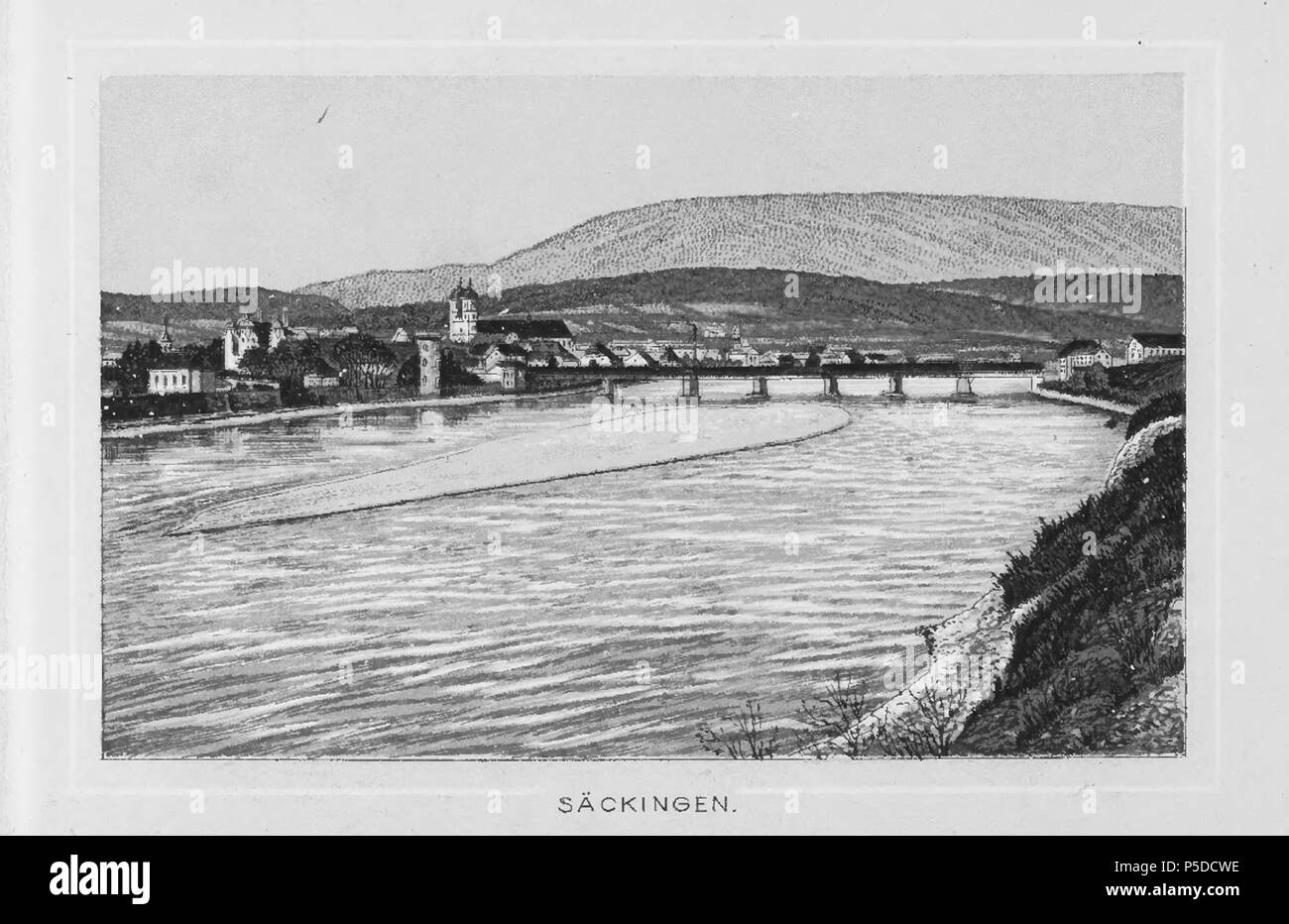 N/A. "Bodensee und Rhein", Säckingen. ca. 1885. Künzli, Carl 317 CH-NB-Bodensee und Rhein -19059 - Seite 027 Stockfoto