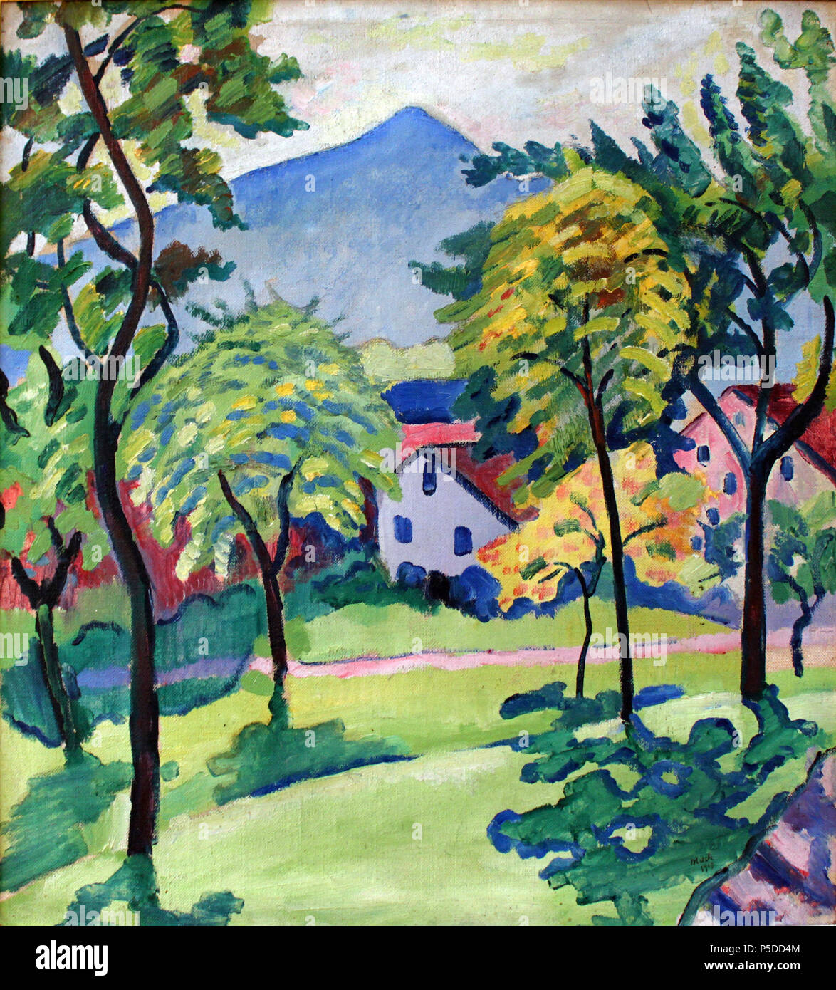 Englisch: Deutsch: Tegernsee Tegernsee Landschaft Landschaft 1910. N/A32 1910 Macke Tegernsee Landschaft anagoria Stockfoto