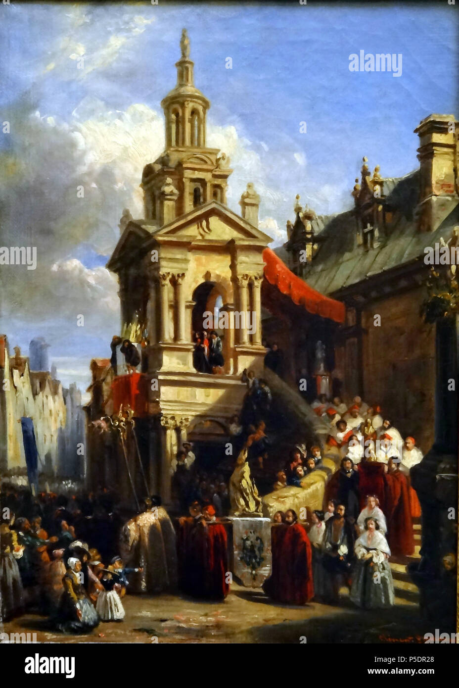 Français: Prozession de la Gargouille:. ,. 1837. N/A 353 Clement BOULANGER - La Prozession de la Gargouille - Musée des Beaux-Arts de Rouen Stockfoto