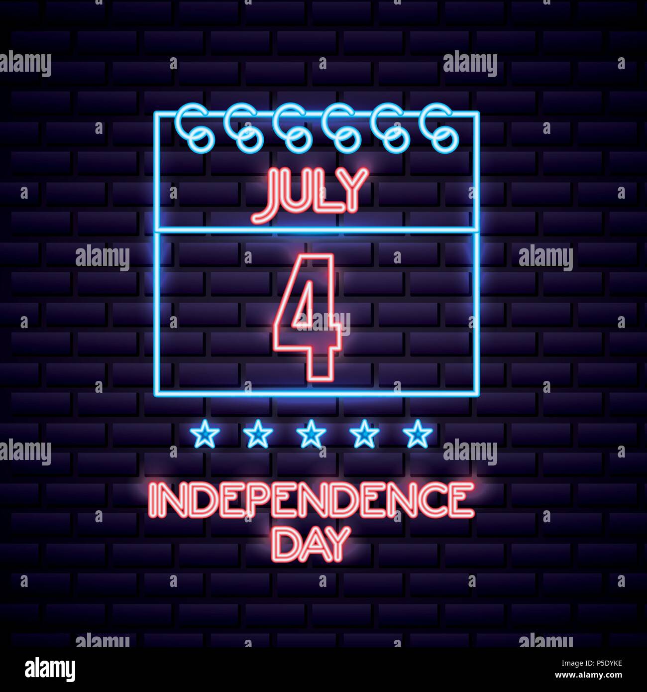 American Independence day Juli Kalender wichtige feiern Freiheit Vector Illustration Stock Vektor