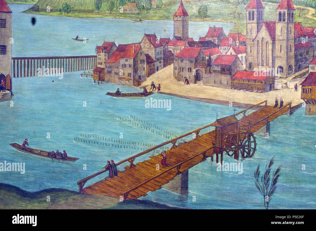88 Altartafeln von Hans Leu d. Ä. (Haus zum Rech) - linkes Limmatufer - münsterbrücke - Fraumünster - Kratzquartier - Schwirren 2013-04-08 15-14-10 Stockfoto