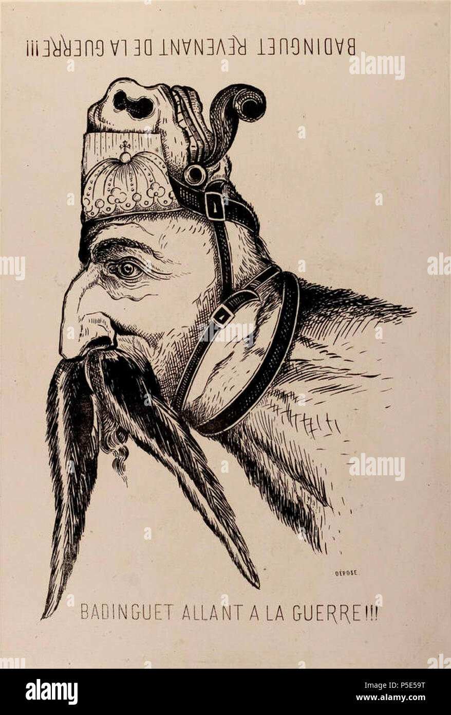 N/A. Badinguet allant de guerre/Badinguet revenant de la guerre. Collection de Karikaturen et de Gebühren servir à l'Histoire de la Guerre et de La Révolution de 1870-1871 Gießen (Vol. 1, S. 49). ca. 1872. Unbekannt 161 Badinguet allant de Guerre Stockfoto