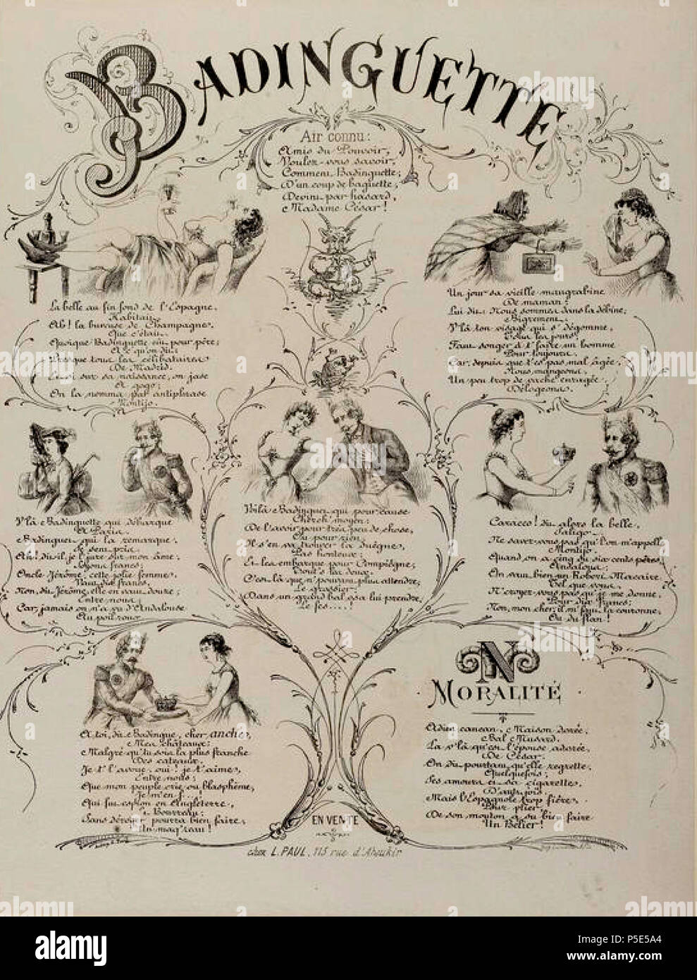 N/A. Badinguette. Collection de Karikaturen et de Gebühren servir à l'Histoire de la Guerre et de La Révolution de 1870-1871 Gießen (Vol. 1, S. 71). ca. 1872. Unbekannt 161 Badinguette Stockfoto