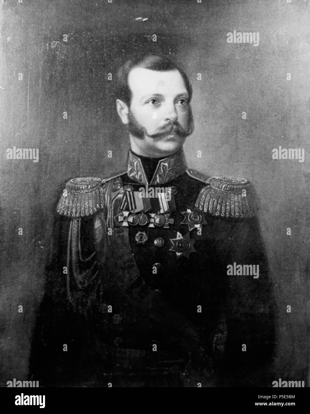 N/A. Englisch: Malerei von Alexander II. von Russland im Iolani Palast. 1863 Zur Kamehameha IV vorgestellt, Ankunft in den Inseln auf 1864 nach Kamehameha IV. Tod und den Beitritt von seinem Bruder Kamehameha V. [1]. ca. 1863. N/A81 Alexander II., Malerei, Iolani Palast (PP -11-3-016) Stockfoto