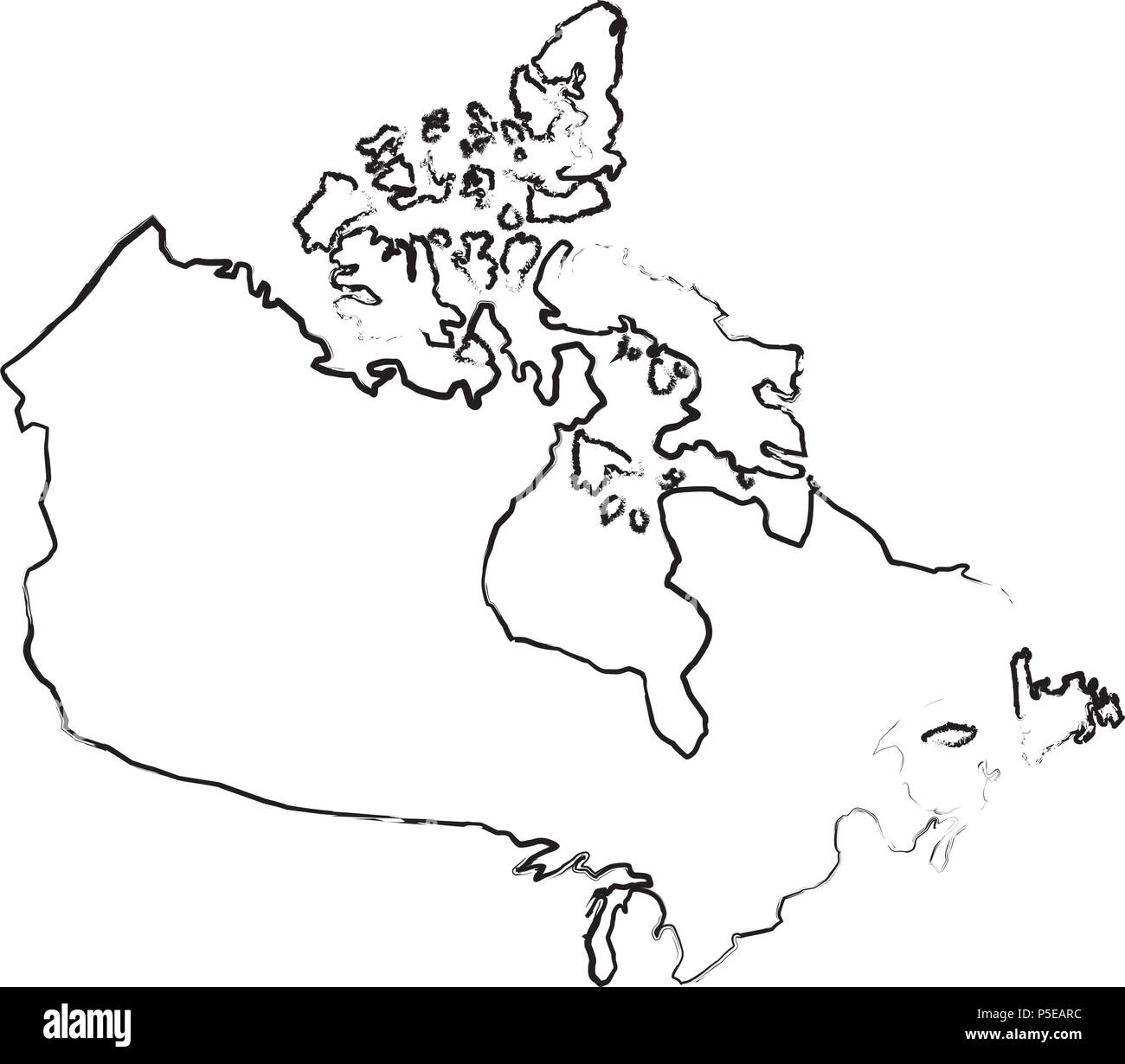 Kanadische Karte Geographie Land Stock Vektor