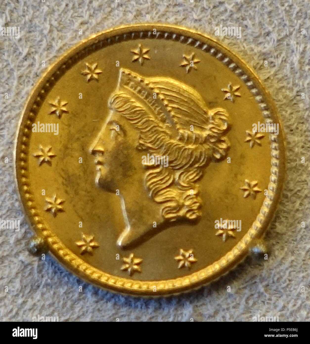 N/A. Englisch: Ausstellung im Bode-Museum, Berlin, Deutschland. Diese Arbeit ist in der Weil der Künstler vor mehr als 100 Jahren starb. Wurde die Fotografie im Museum ohne Einschränkung erlaubt. 12 November 2014, 09:13:07. Daderot 12 1 Dollar, Vereinigte Staaten von Amerika, 1849 - Bode-Museum - DSC 02639 Stockfoto