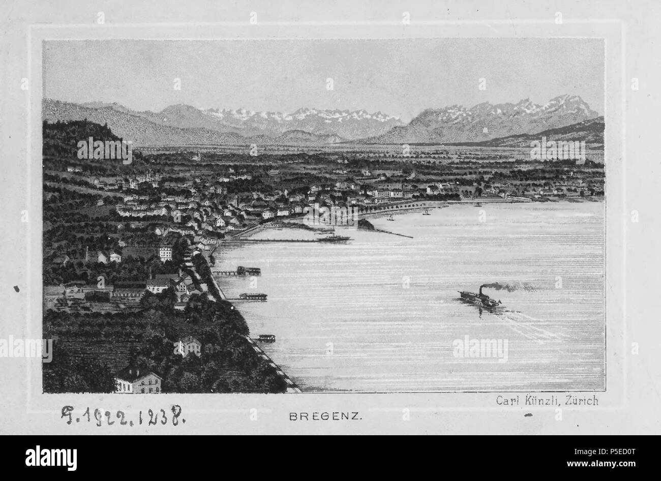 N/A. "Bodensee und Rhein", Bregenz. ca. 1885. Künzli, Carl 317 CH-NB-Bodensee und Rhein -19059 - Seite 002 Stockfoto