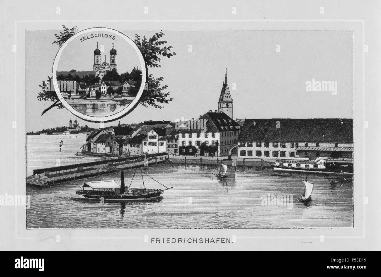 N/A. "Bodensee und Rhein", Friedrichshafen. ca. 1885. Künzli, Carl 317 CH-NB-Bodensee und Rhein -19059 - Seite 006 Stockfoto