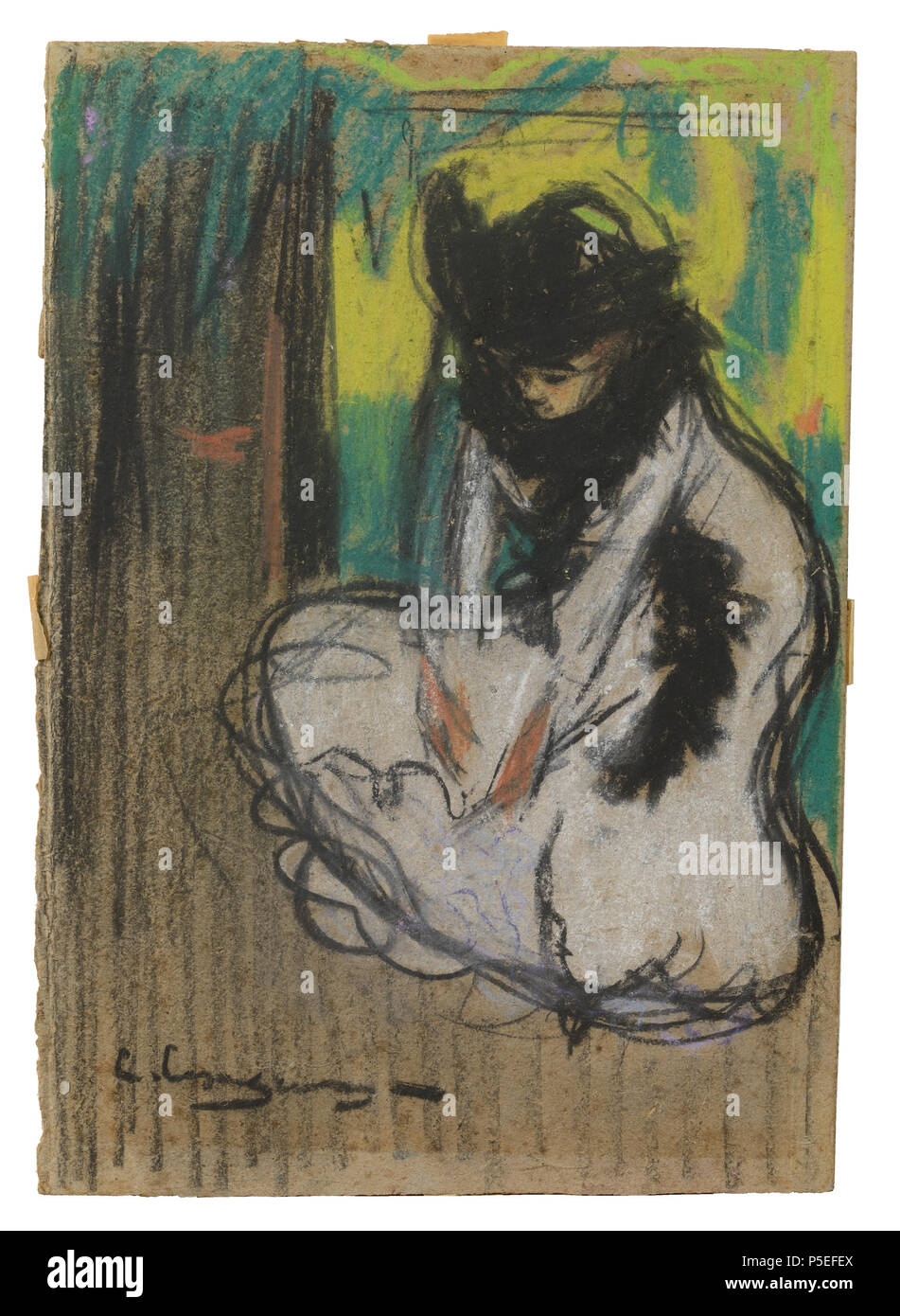 N/A. Español: Título: Mujer vestida de Blanco Autor: Carles Casagemas Dimensiones: 22 x 15,3 cm. 1. Januar 1898, 12:27:49. Amuley 274 Carles casagemas Mujer vestida de Blanco Stockfoto