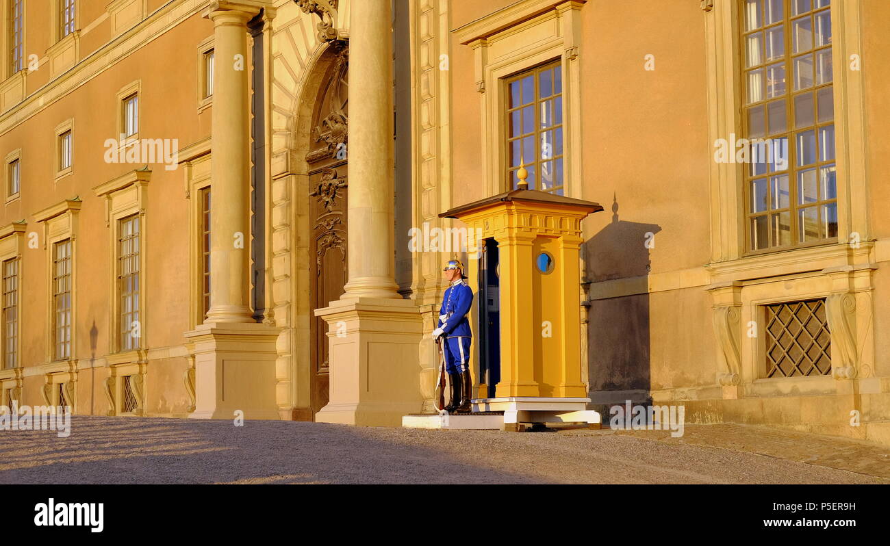 Schutz außerhalb der Königliche Palast in Stockholm, Schweden. Stockfoto