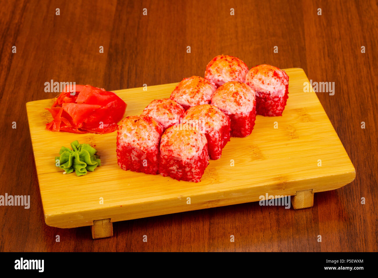 Gebackene Brötchen mit Krabbenfleisch Stockfoto