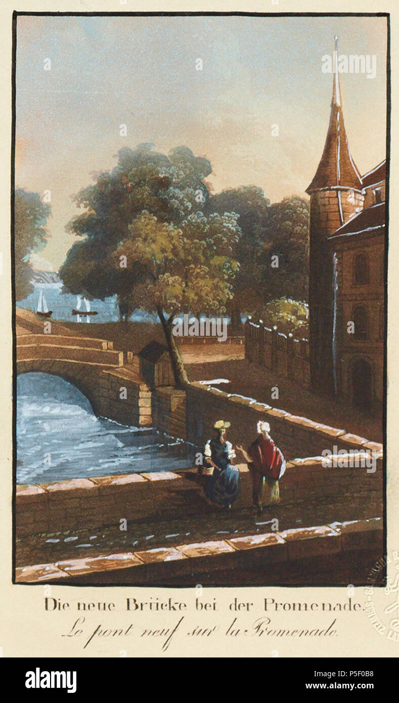 307 CH-NB-Neuchâtel, von Nordosten, mit Randvignetten - Sammlung Gugelmann-GS-GUGE - ISENRING - A-6 img 13. Stockfoto