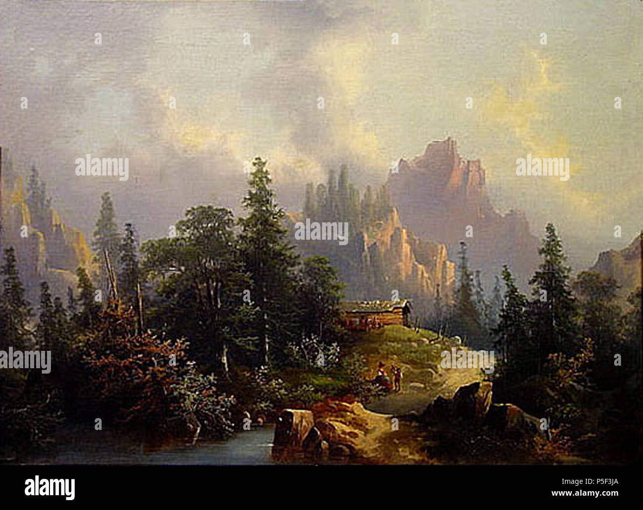 N/A. Englisch: Landschaft. Vor 1842. Antoni Lange 1774-1842 112 Antoni Lange Krajobraz Stockfoto