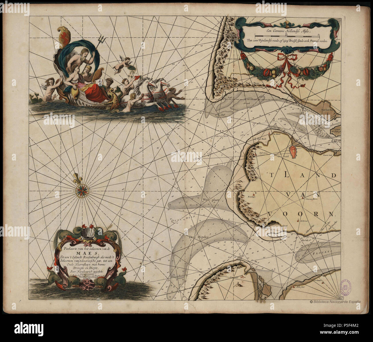 N/A. Nederlands: Kaart van de monding van de Maas. From 1681, deze Graphics: 1699. Johannes van Keulen ism Jan Luyken 20 1699 GMG 440 40v Keulen Maes Stockfoto