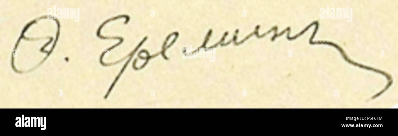 N/A. Englisch: eine Unterschrift von Feofan Eryomin, Arzt, Politiker, Mitglied des Dritten Russischen Staatsduma. 1910. Feofan Eryomin 524 Eryomin Feofan Signatur Stockfoto