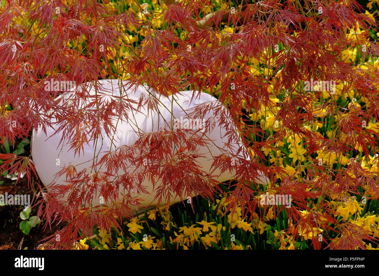 Moderne Kunst im Keukenhof Holland Niederlande Stockfoto