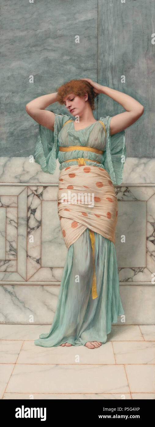 N/A. Englisch: Schönheit in einem Marmor Zimmer (höchstwahrscheinlich Lily Pettigrew) Öl auf Leinwand 127 x 50,5 cm signiert b: J.W. GODWARD. 1894. . 1894. John William Godward (1861 - 1922) Alternative Namen John Godward; J. W. Godward; j. godward; Godward Beschreibung britische Maler Geburtsdatum / Tod am 9. August 1861 vom 13. Dezember 1922 Ort der Geburt / Todes Wimbledon, London, England London Arbeitsort Rom (1912 - 1919) Kontrolle: Q 464999 VIAF: 69203927 ISNI: 0000 0000 6663 818 X ULAN: 500031752 LCCN: Nr 92040444 Oxford Dict.: 67575 WorldCat 180 Schönheit in einem Marmor Zimmer, von John William Godward Stockfoto