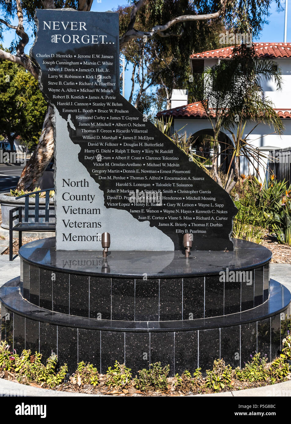 Veterans Memorial, Carlsbad, Ca us Stockfoto