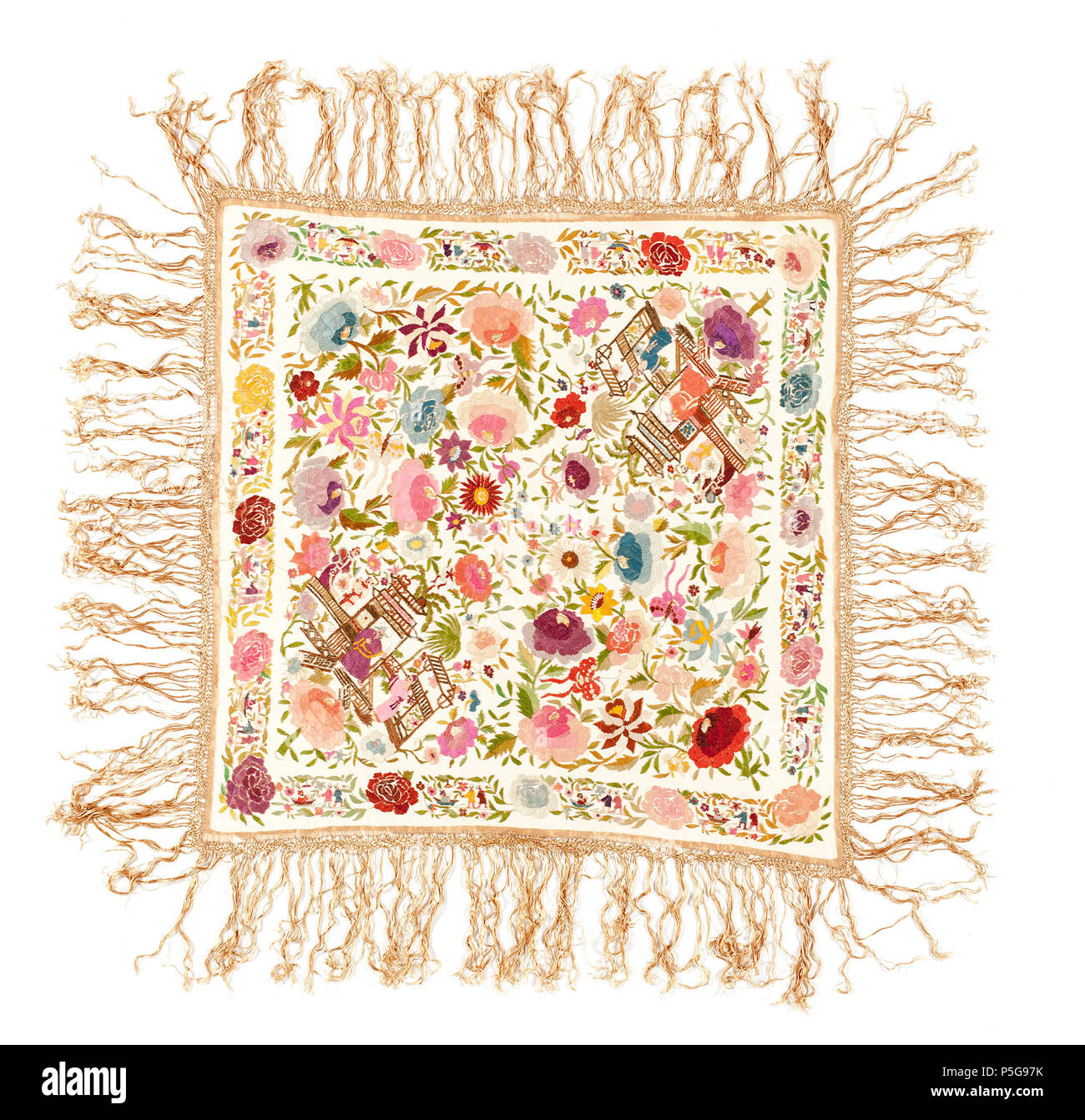 . Hinweis: Zur Dokumentation der ursprünglichen Beschreibung wurde beibehalten. Sachliche Korrekturen und alternative Beschreibungen werden getrennt von der ursprünglichen Beschreibung gefördert. Blommig sjal, Duk med kinesiska influenser, 1930er-Tal. Nyckelord: 1930-Tal, Föremålsbild, Sjal, sjö. Blommig sjal/duk Med kinesiska influenser, 1930er-Tal. Svenska: Asiatisk textil Ich färgerna benvit, beige, rostfärg, guld, guldgrön, grönt, ljusgrönt, Silber, gulgrönt, Nougat, rosa, beigerosa, ljusrosa, rött, lila, perpeul, mörklila, blått, ljusblått och Koral. På motsatta sidor Finnen 4 st Japanska, naoistiska ge Stockfoto
