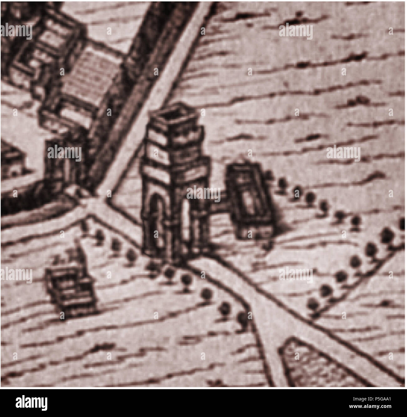 N/A. Italiano L'arco Trionfale della via Porticata su un particolare