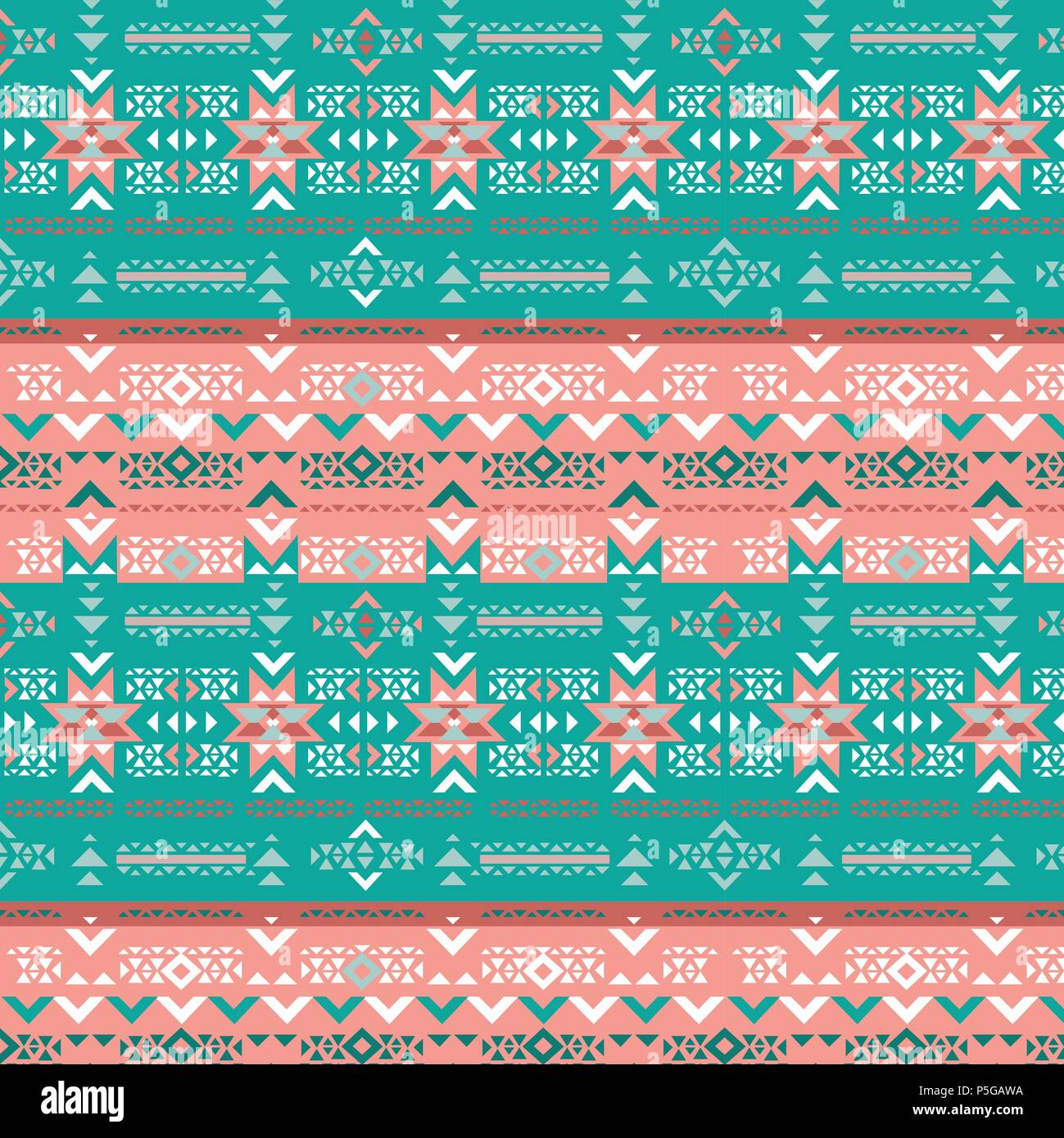 Retro Farben tribal Vektor nahtlose Navajo Muster. Aztec geometrisch-abstrakte Kunst drucken. Stock Vektor