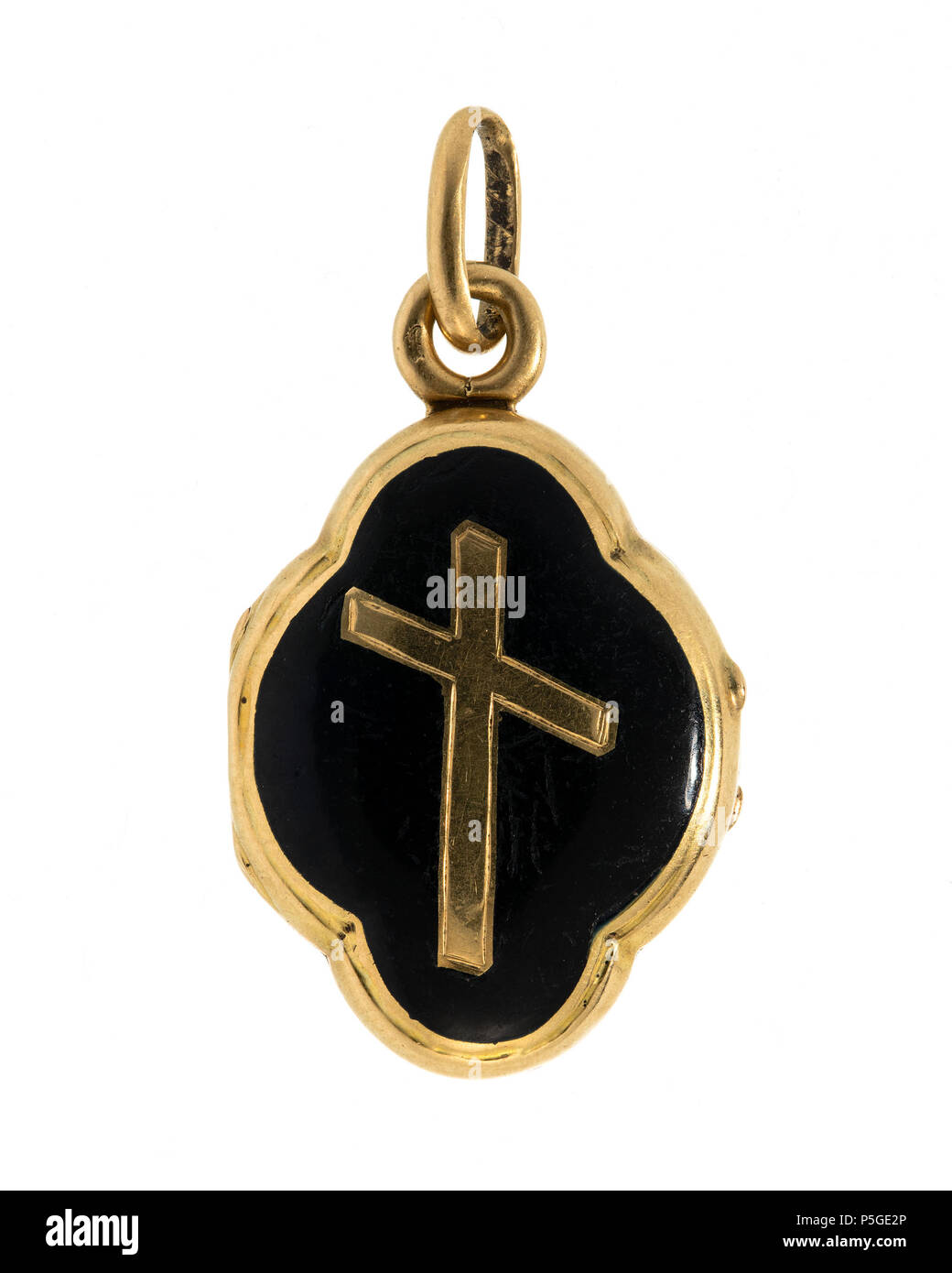 . Hinweis: Zur Dokumentation der ursprünglichen Beschreibung wurde beibehalten. Sachliche Korrekturen und alternative Beschreibungen werden getrennt von der ursprünglichen Beschreibung gefördert. Berlock, 1800-talets Mitt. Nyckelord: Berlock, Smycke, Kors, Föremålsbild. Berlock. Svenska: Av guld Med emalj. Oval, ich pass Med fyra svagt konvexa sidor Ich svagt konvexa sidor Ich svart emalj. . Ca. 1850. N/A 192 Berlock, 1800-talets Mitt - Hallwylska museet - 109968 Stockfoto