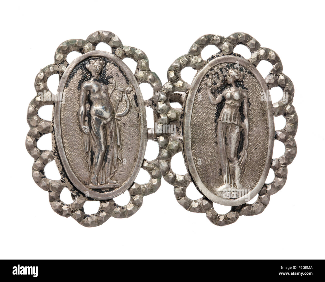 XXXVI: B.C., 01. 247 Bröstknäppe i Silber, 1800-tal-Hallwylska museet - 110398 Stockfoto