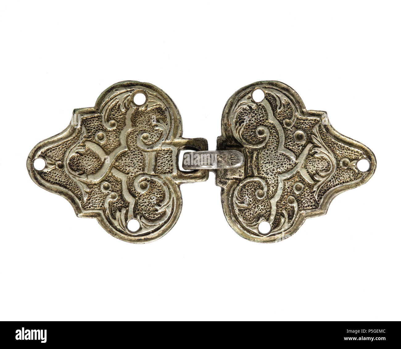 XXXVI: B.C., 02. 246 Bröstknäppe av förgyllt Silber, 1700-tal-Hallwylska museet - 110399 Stockfoto