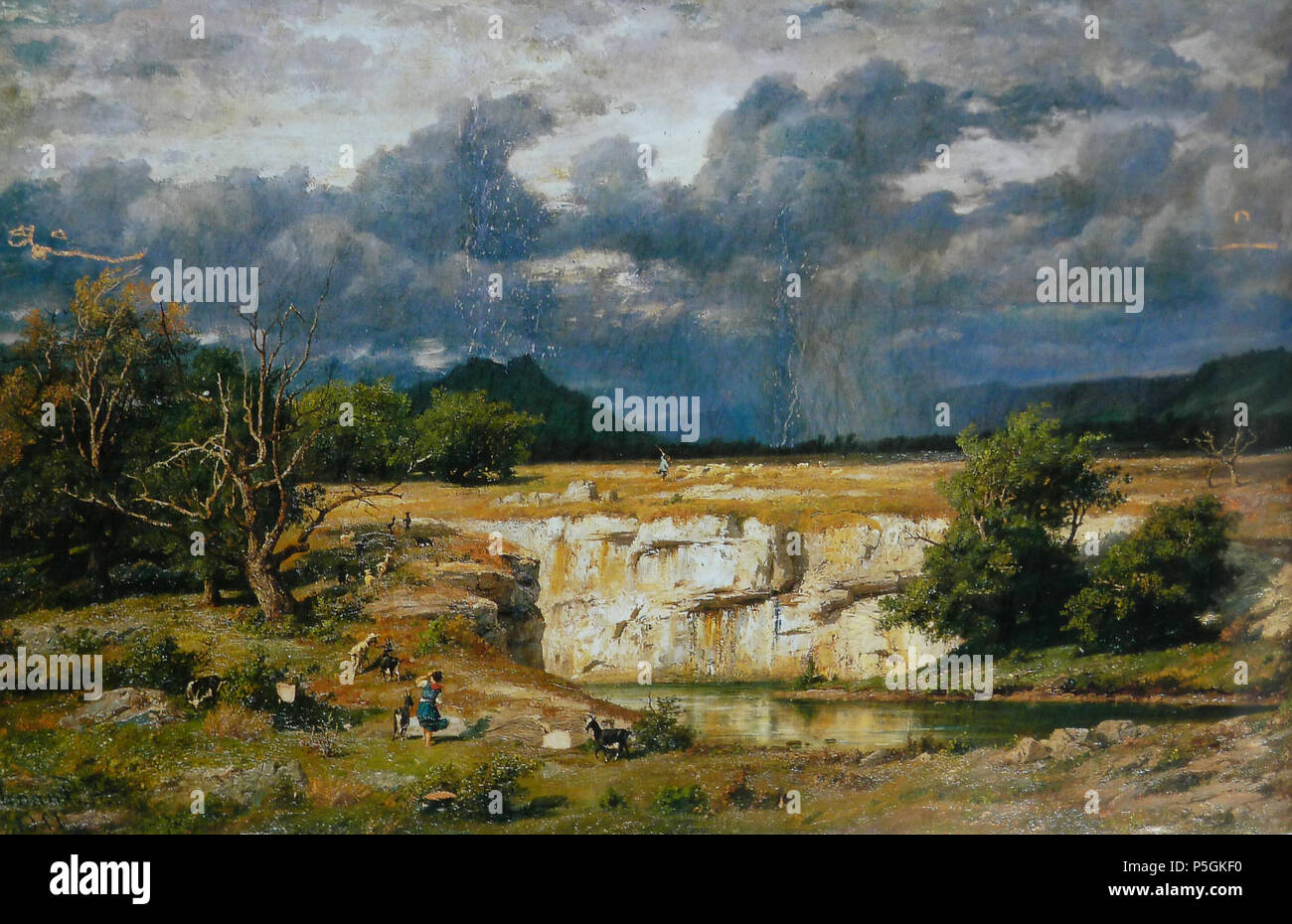 N/A. Coup de soleil Avant l'orage, huile sur toile par Antonin Fanard, 1861, 136 x 216 cm. Musée des Beaux-Arts de Besançon. 1861. Antonin Fanart 548 Fanart Coup de soleil Avant l'orage 1861 Stockfoto