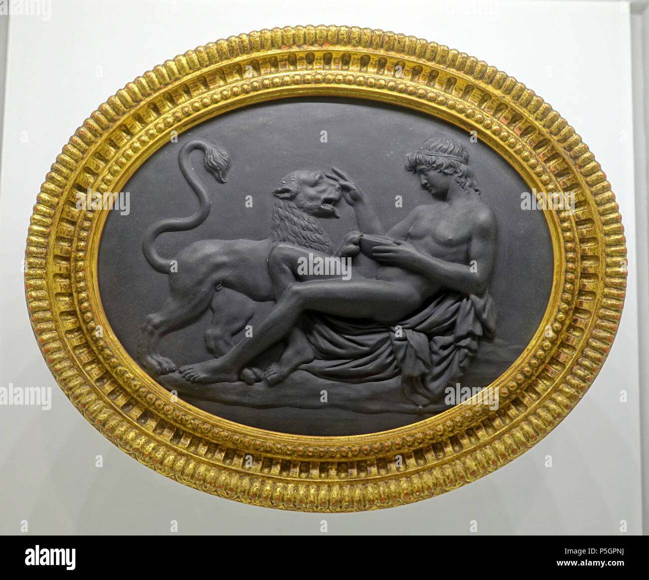 N/A. Englisch: Ausstellung im Museum der bildenden Künste von Montreal - Montreal, Quebec, Kanada. 28 September 2016, 12:15:44. Daderot 160 Bacchus und seine Tiger, Wedgwood &Amp; Bentley, England, C. 1772-1775, schwarz Steingut - Montreal, Museum der schönen Künste - Montreal, Kanada - DSC 09190 Stockfoto
