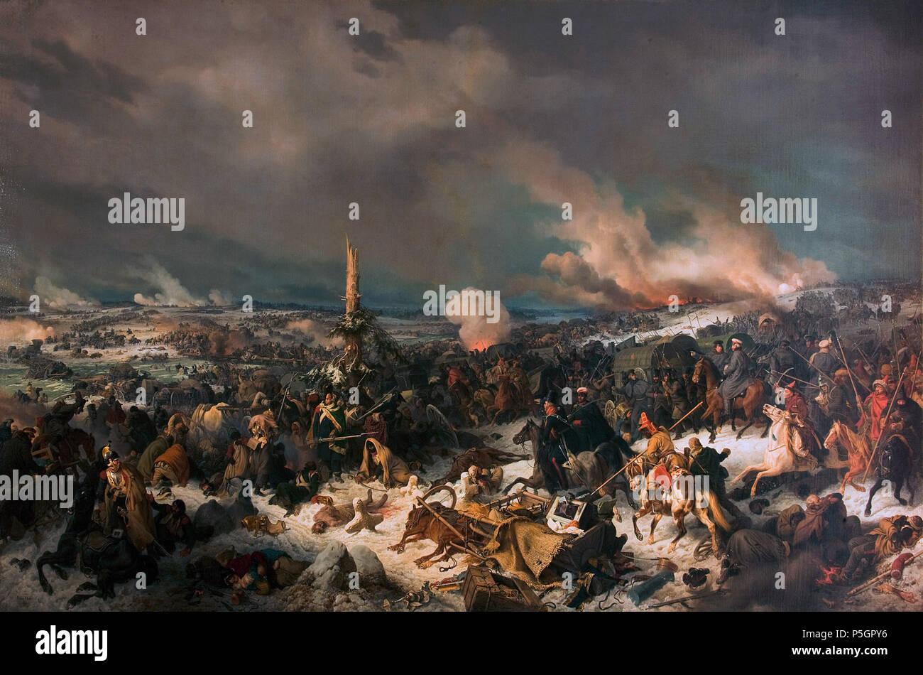 N/A. Englisch: Überquerung der Beresina Fluss auf 17 (29) November 1812 Öl auf Leinwand 224 x 355 cm b. l unterzeichnet.: Peter Hess/1844. 1844. Peter von Hess (1792 - 1871) Beschreibung Deutsche Maler Geburtsdatum / Tod 29. Juli 1792 4. April 1871 Ort der Geburt / Todes Düsseldorf München Standort München, Griechenland Authority control: Q 388523 VIAF: 42597390 ISNI: 0000 0000 6676 9040 ULAN: 500021929 LCCN: n 84222628 WGA: HESS, Peter von WorldCat 392 der Beresina Fluss überqueren, von Peter von Hess Stockfoto