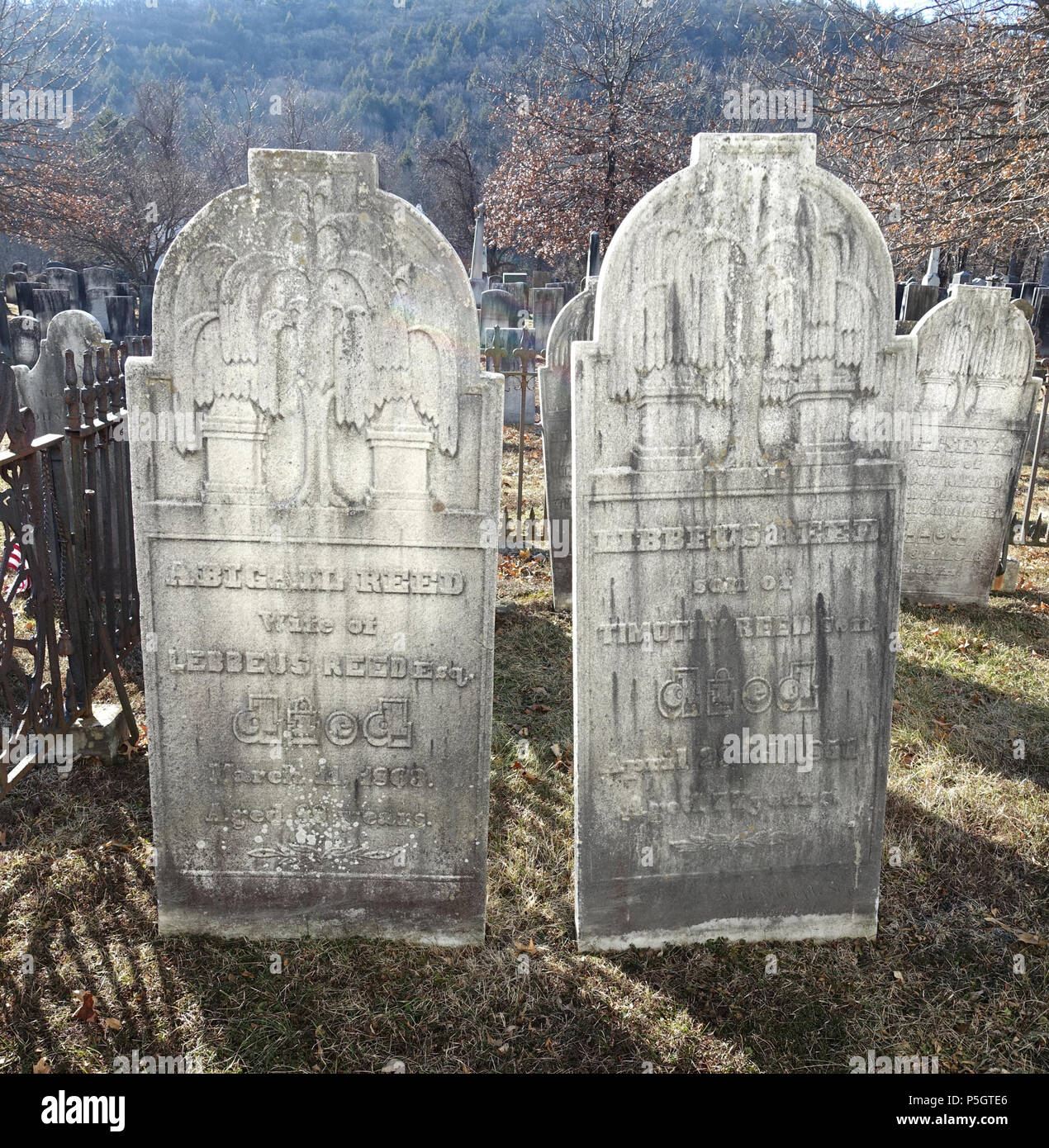 N/A. Englisch: Spencertown Friedhof - Austerlitz, New York, USA. 15 Januar 2017, 15:00:00. Daderot 53 Abigail und Lebbeus Reed - Spencertown Friedhof - Austerlitz, New York - DSC 07628 Stockfoto