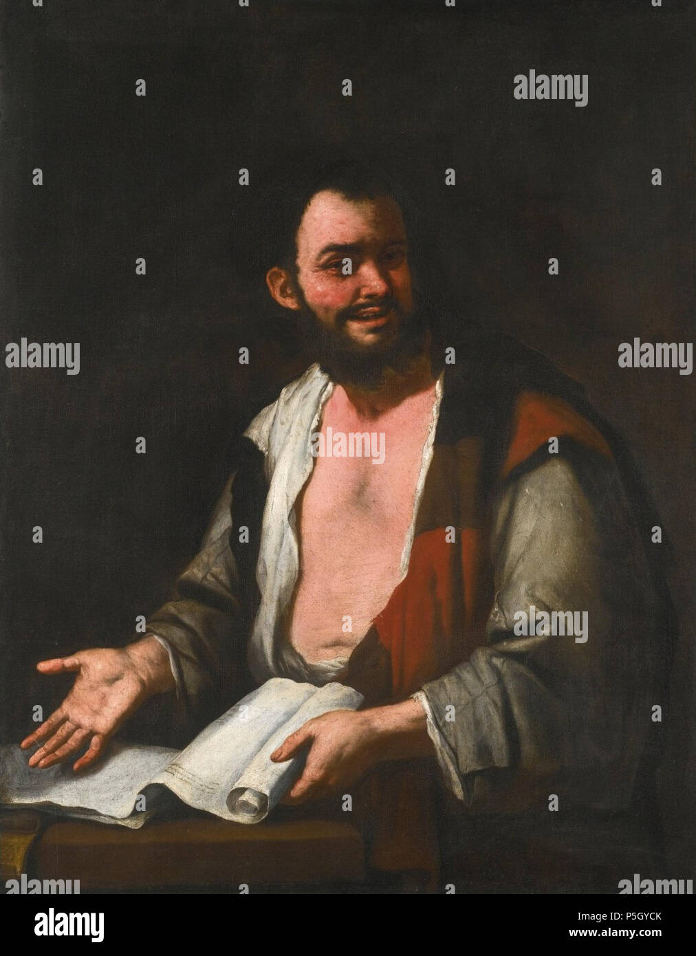 N/A. Englisch: demokrit von Luca Giordano, genannt Fa Presto, Öl auf Leinwand, 123,5 mit 97 cm. N/A2 "emocritus" von Luca Giordano, genannt Fa Presto Stockfoto