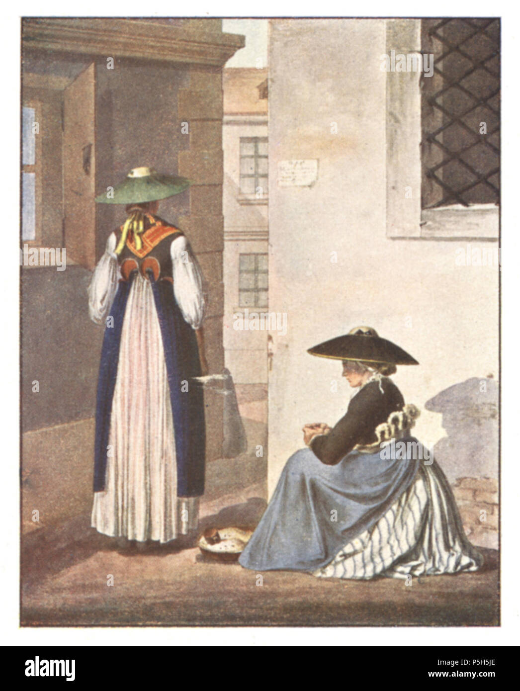 9 048 Frauen in Leoben - Aquarell von Karl Ruß-1811 Stockfoto