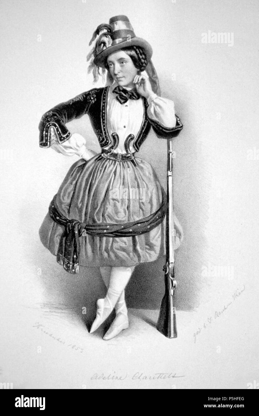 N/A. English: Marie Adeline Plunkett (1824-1910), Tänzerin Lithographie von Josef Kriehuber, 1853. 1853. Josef Kriehuber (1800-1873); Foto Mitglied Peter Geymayer 60 Adeline Plunkett Litho Stockfoto