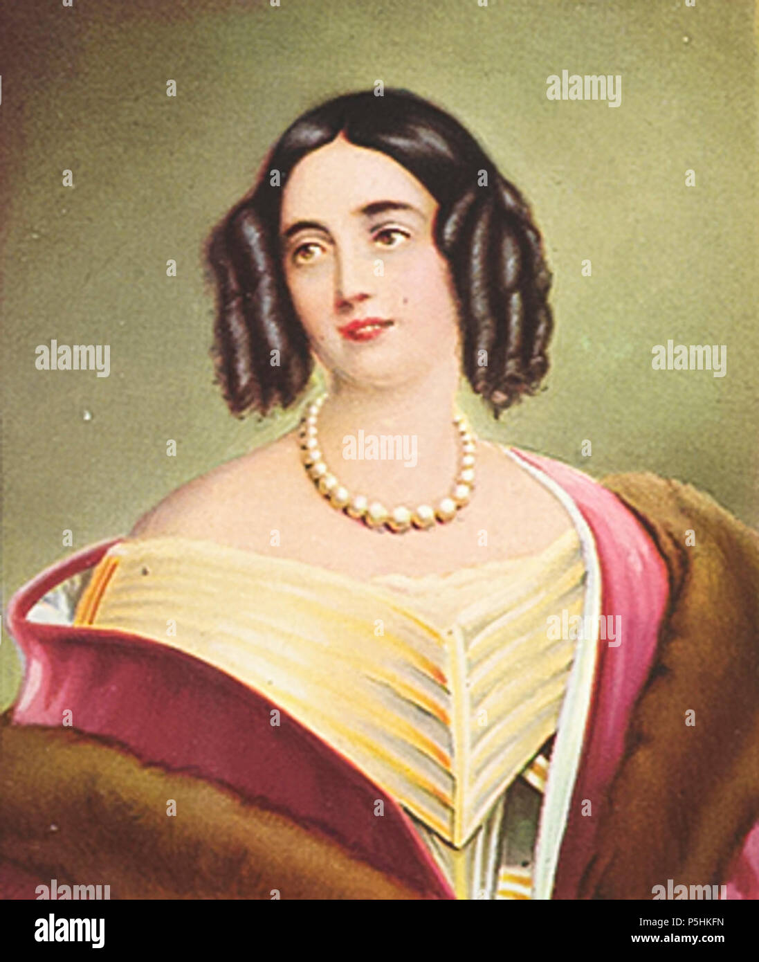 1843 Elisabeth. Elisabeth von Bayern, von Kцnigin PreuЯen, 1801-1873, Miniatur / Gemдlde von Joseph Stieler, Stockfoto