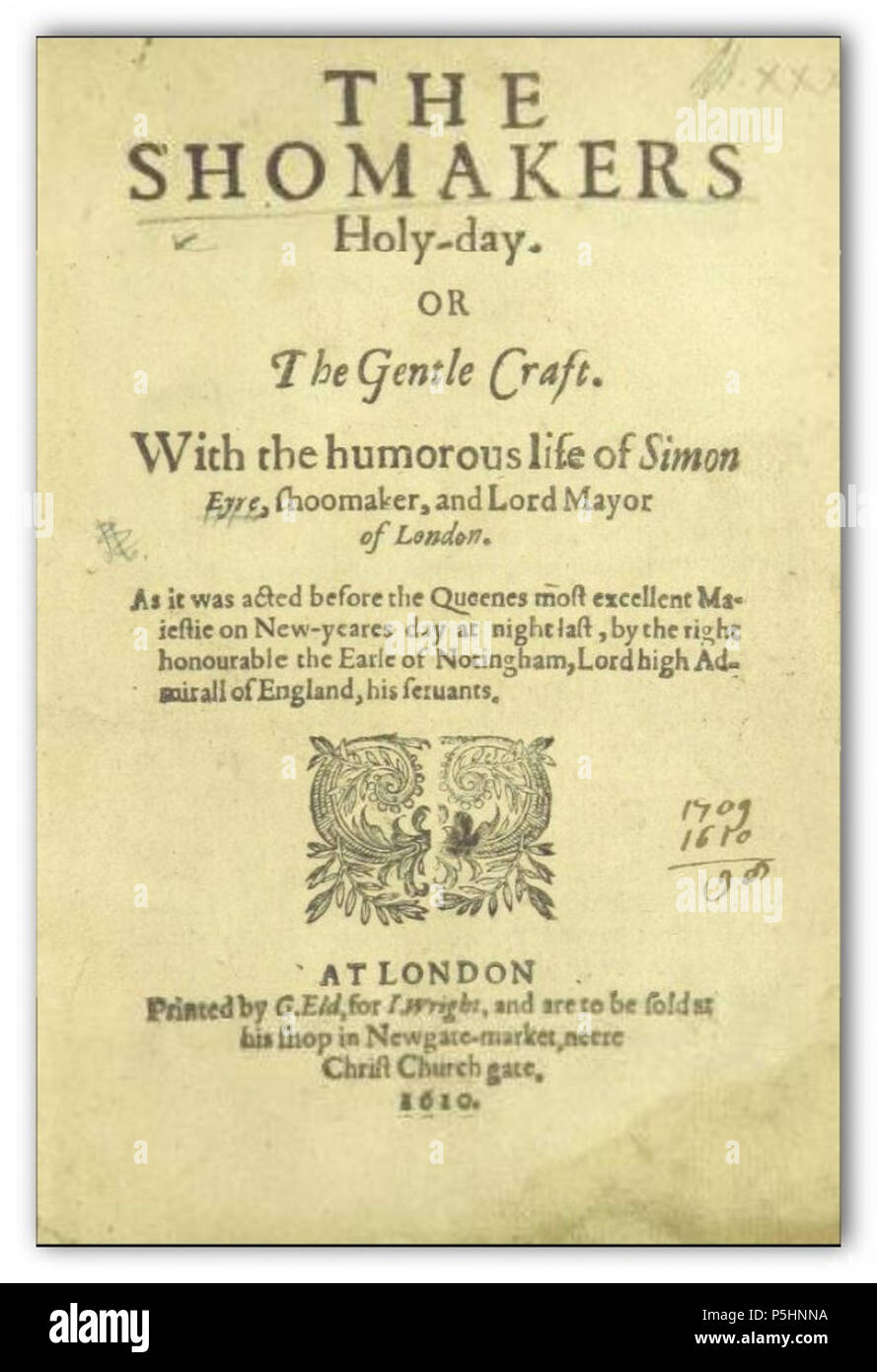 N/A. Englisch: Seite 7 Der Shomakers heiliger Tag, usw. [von Thomas Dekker.] B.L. 1610. Scannen Mit freundlicher Genehmigung der British Library 18 DEKKER (1610) Die Shomakers heiliger Tag Stockfoto