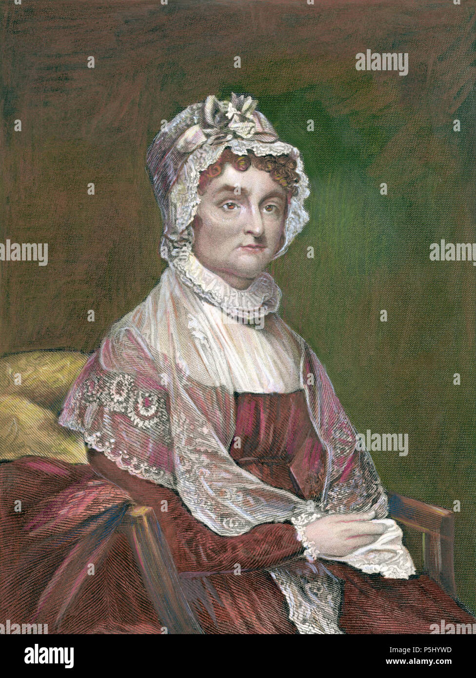 N/A. Englisch: eingefärbte Version der Datei: Abigail Adams (Stuart) 2.jpg. um 1830 - 1860. Gilbert Stuart (1755 - 1828) Alternative Namen Gilbert Charles Stuart, Geburt Name: Gilbert Charles Stewart Beschreibung amerikanischer Maler Geburtsdatum / Tod am 3. Dezember 1755 Vom 9. Juli 1828 Ort der Geburt / Todes North Kingston (Newport, Rhode Island) Boston Standort Boston, New York City, London, Dublin Authority control: Q 41402 VIAF: 61689381 ISNI: 0000 0000 6634 9660 ULAN: 500010392 50083265 LCCN: n NLA: 35149085 WorldCat 53 Abigail Adams (Stuart) Stockfoto
