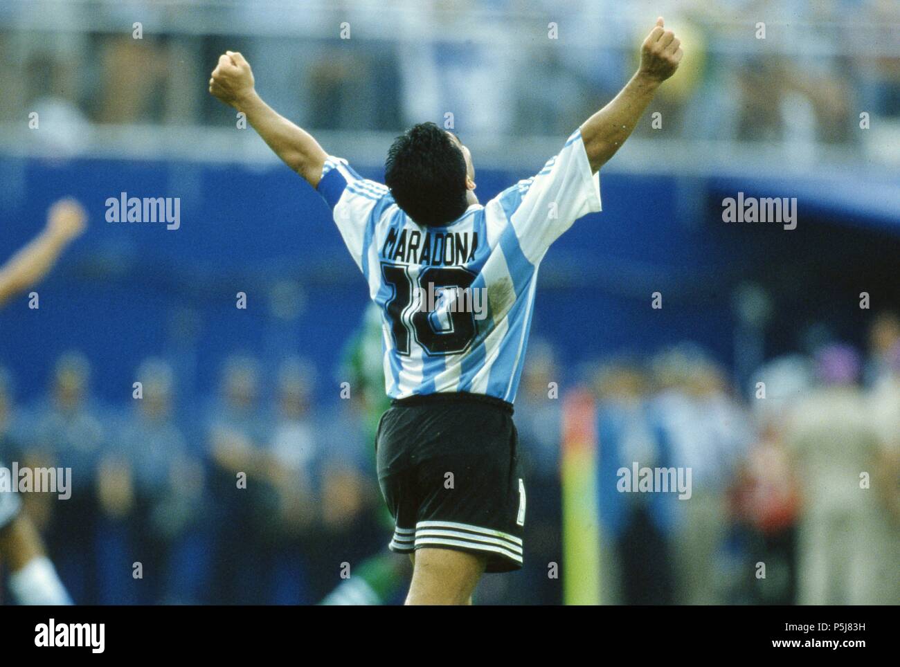 Firo Fußball, 25.06.1994 Wm 1994 Argentinien - Nigeria 2:1 Diego Maradona, Porträt, nach diesem Spiel er des Dopings überführt wurde. | Verwendung weltweit Stockfoto