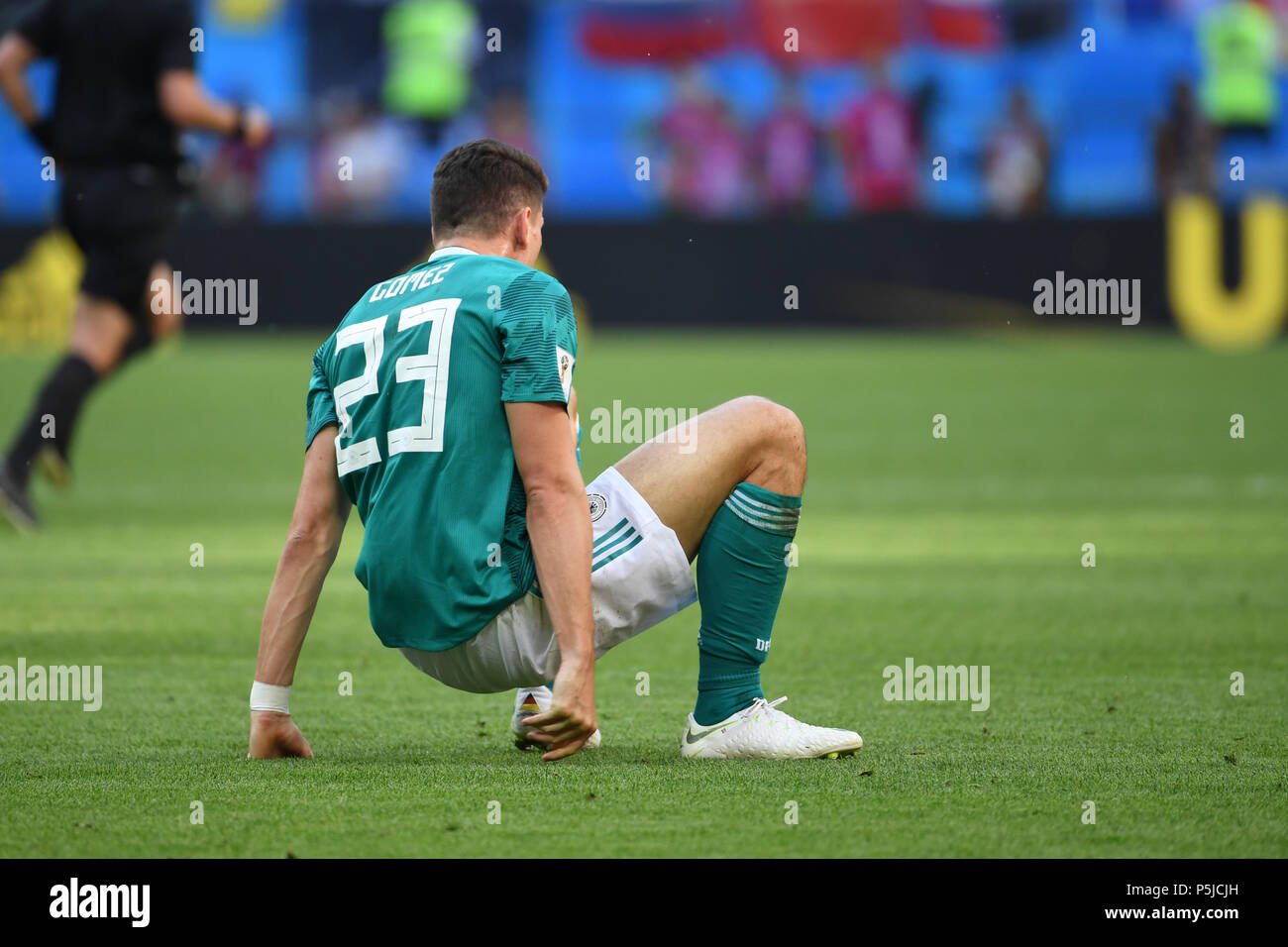 Mario Gomez (Deutschland) auf dem Boden. GES/fussball/Wm 2018 Russland: Südkorea - Deutschland, 27.06.2018 GES/fussball/fussball/WM 2018 Russland: Korea Republik gegen Deutschland, Kazan Juni 27, 2018 | Verwendung weltweit Stockfoto