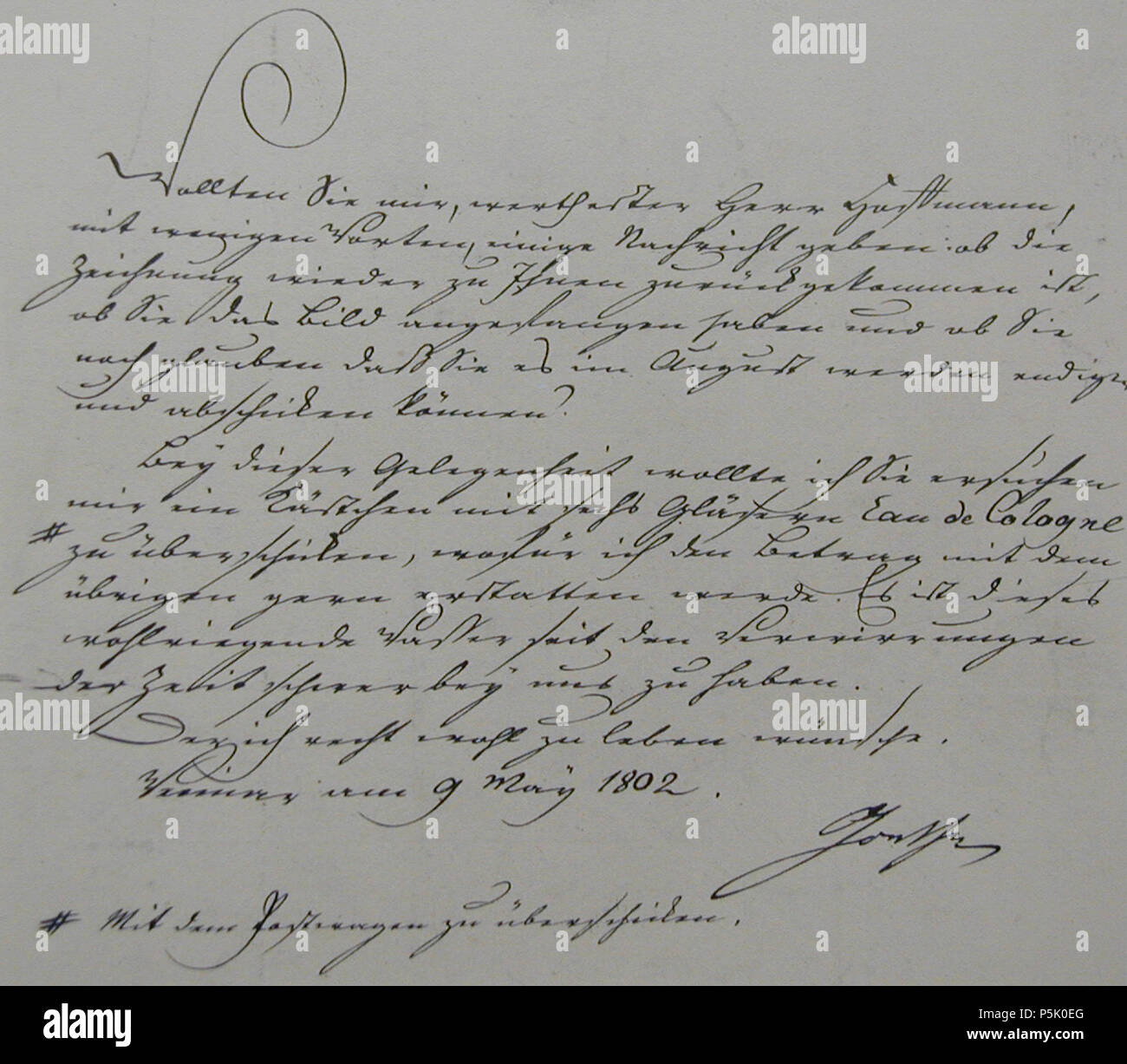 N A Goethe Brief An Die Maler Hoffmann In Koln 9 5 1802 Johann Wolfgang Von Goethe