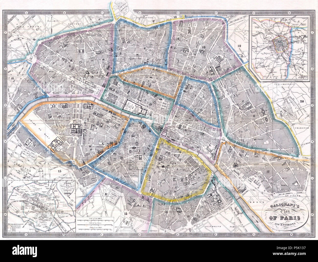 Galignani S Plan Von Paris Und Umgebung Englisch Eine Grosse Und Attraktive Karte Von Paris Dating Zu Den 1860er Jahren Dieses Feine Karte Von Paris War Der Einzige Kartographische Bemuhen Des In Paris